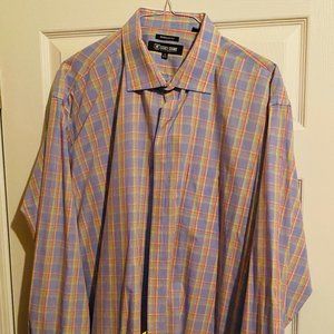 Stacy Adams Blue striped French Cuff 19 36/37